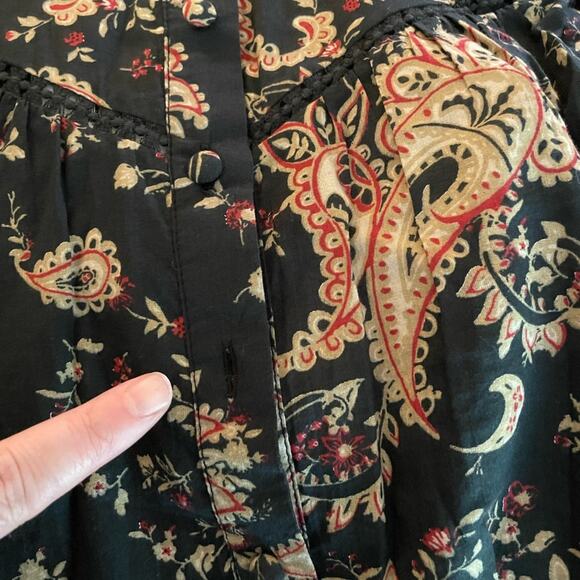 Sezane Meadow Floral Blouse Black Multi - Picture 11 of 16